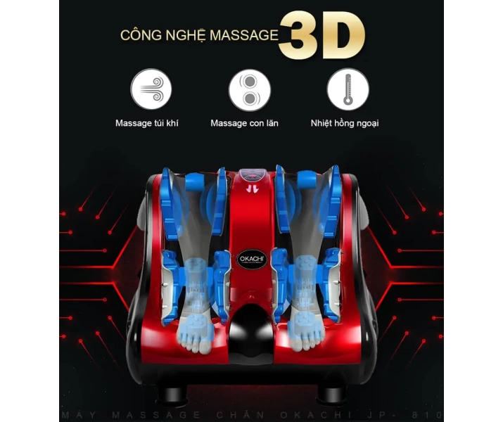 Máy massage chân hồng ngoại 3D OKACHI JP-810 (Đỏ)4