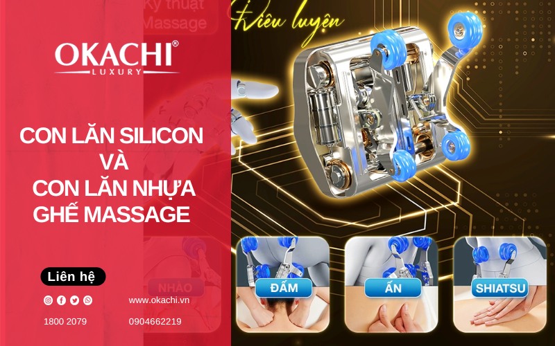 Con lăn silicon và con lăn nhựa loại nào tốt cho ghế massage