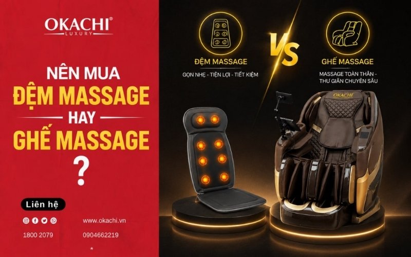 Nên mua đệm massage hay ghế massage cho gia đình