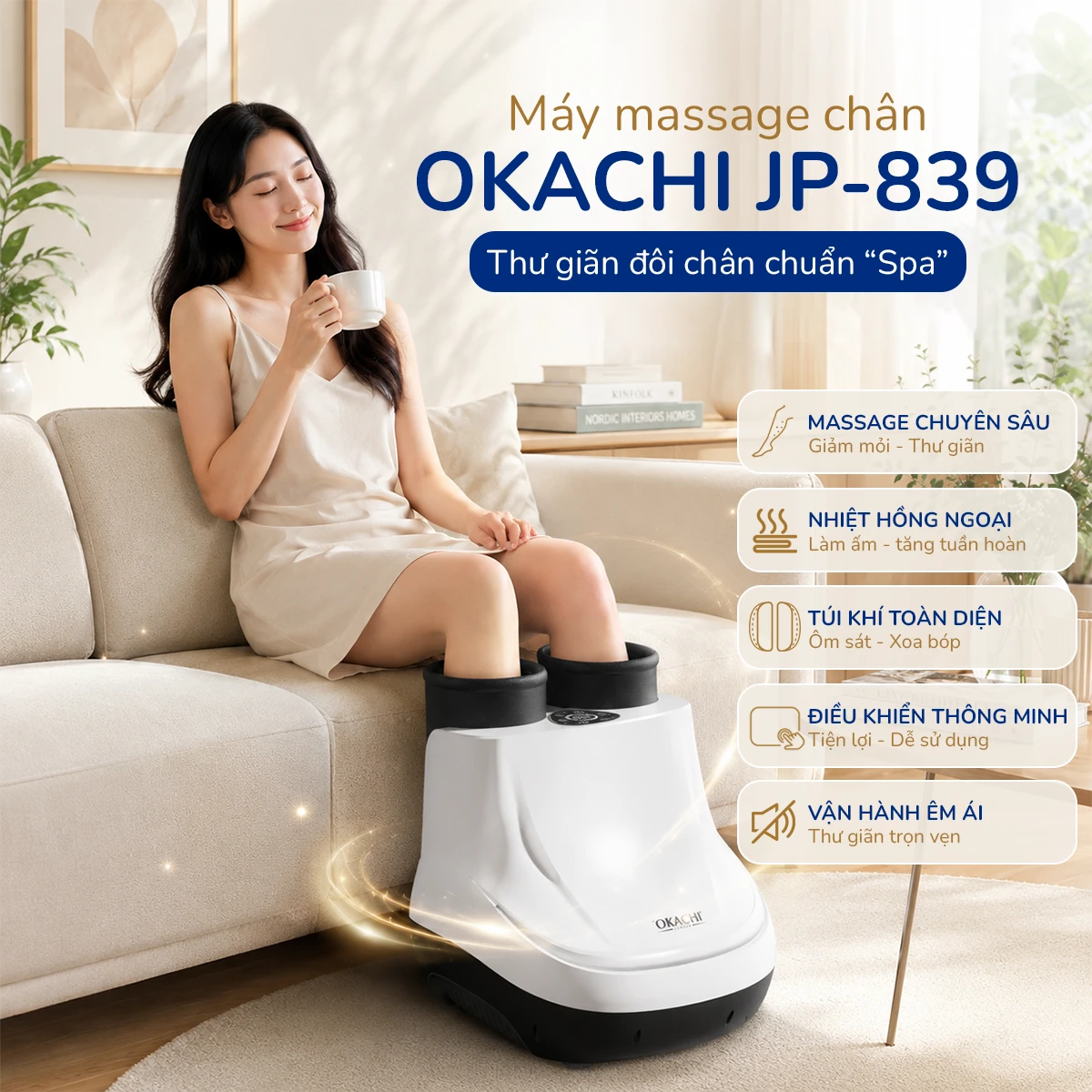 Máy massage chân okachi jp-839