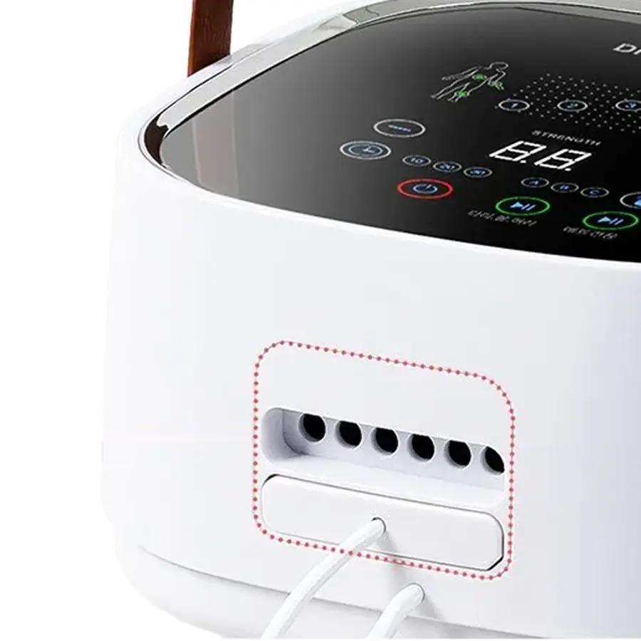 Máy massage trị liệu suy giãn tĩnh mạch OKACHI JP-3900A (6 buồng) chỗ cắm dây