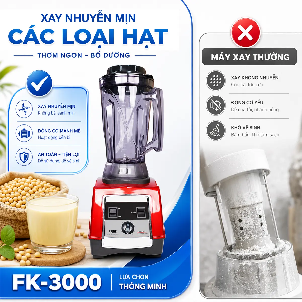Xay nhuyễn các loại hạt - đậu fk-3000