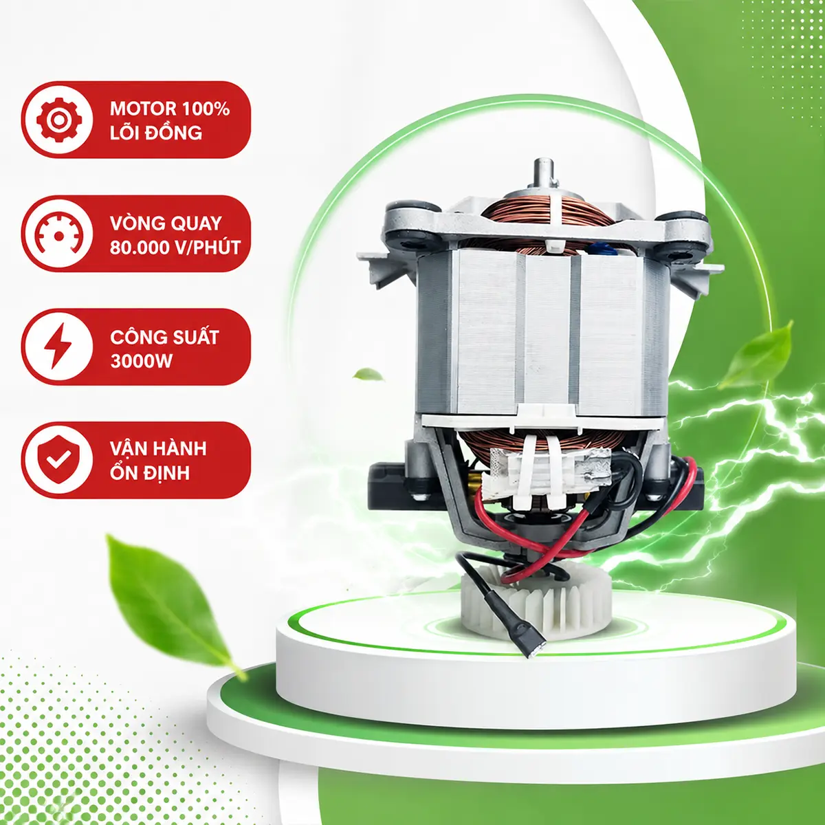 Máy xay sinh tố công nghiệp Fuki FK-3000W (màu trắng) motor lõi đồng