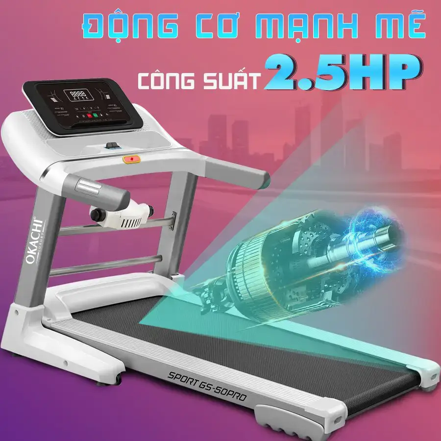 Máy chạy bộ OKACHI GS-50 động cơ 2.5hp