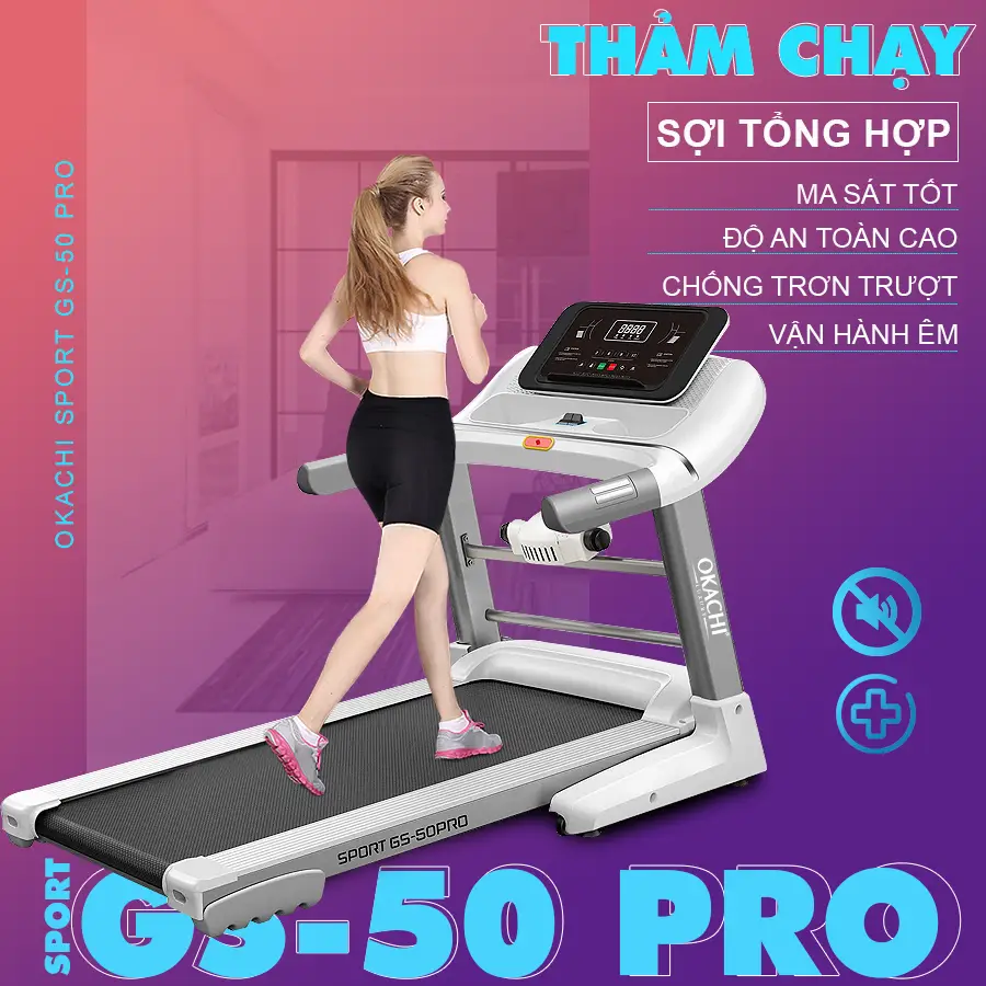 Máy chạy bộ OKACHI GS-50 thảm chạy siêu bền