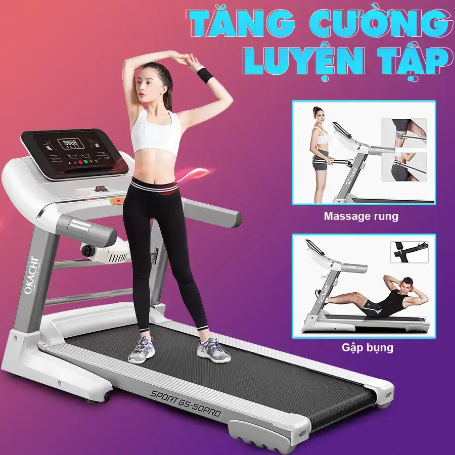Máy chạy bộ OKACHI GS-50 đa dạng bài tập
