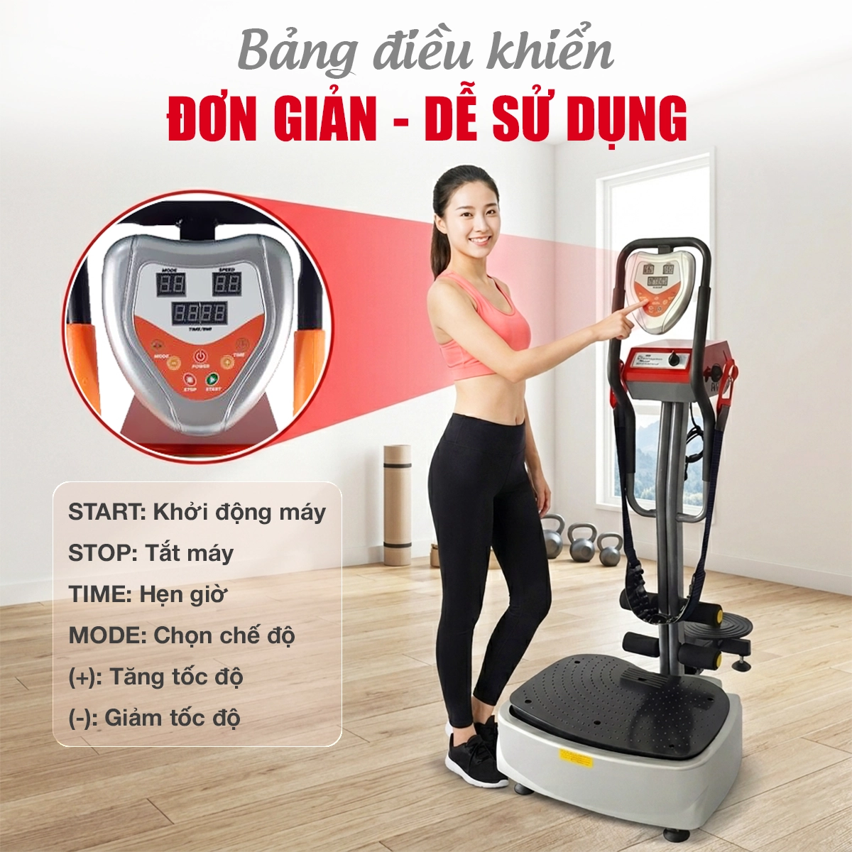 Máy rung toàn thân đa năng Pro New bảng điều khiển