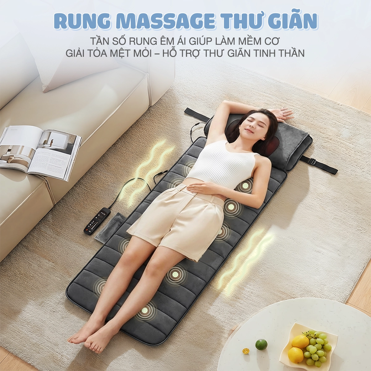 Nệm massage OKACHI JP-M811 10 motor rung