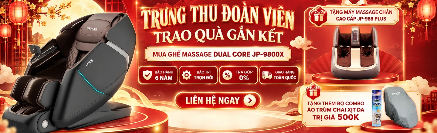 Sale ghế massage OKACHI JP-9800X tặng máy massage chân