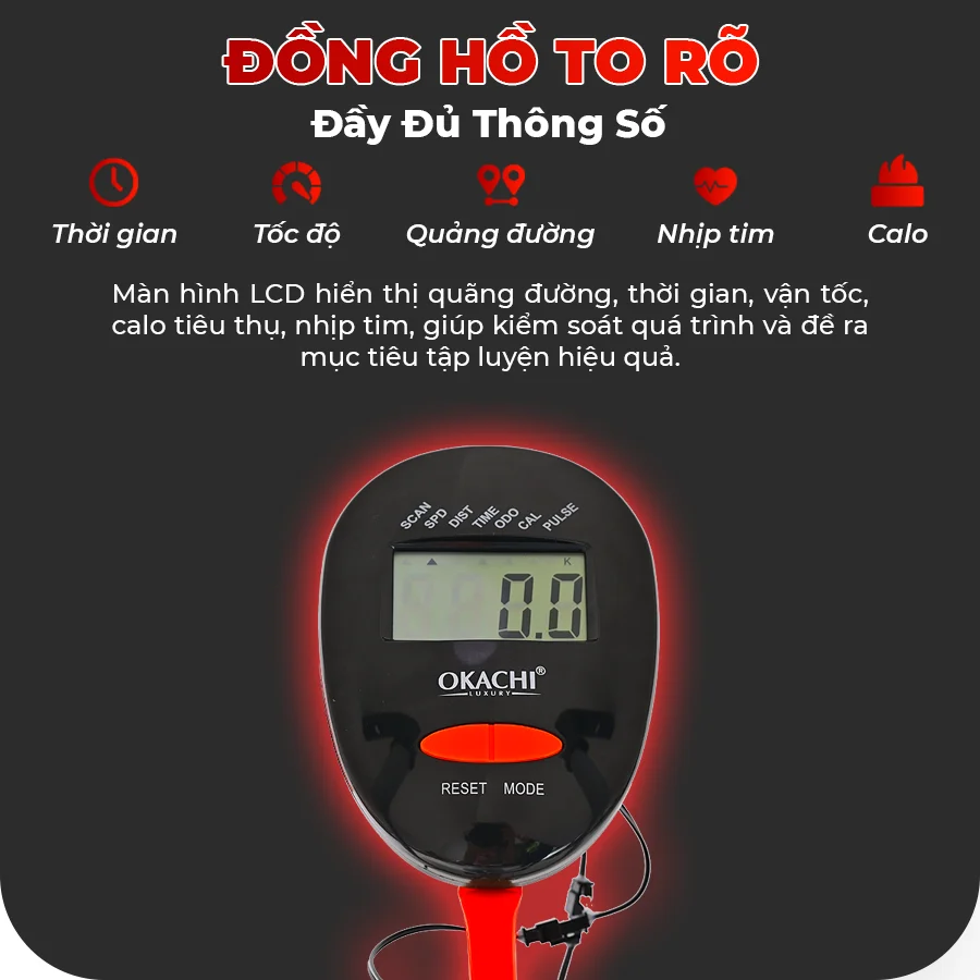đồng hồ xe đạp tập OKACHI JP-K10