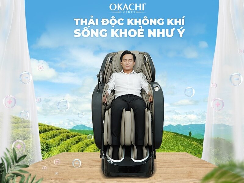 Ghế massage toàn thân OKACHI LUXURY JP-I99 (màu nâu đen)