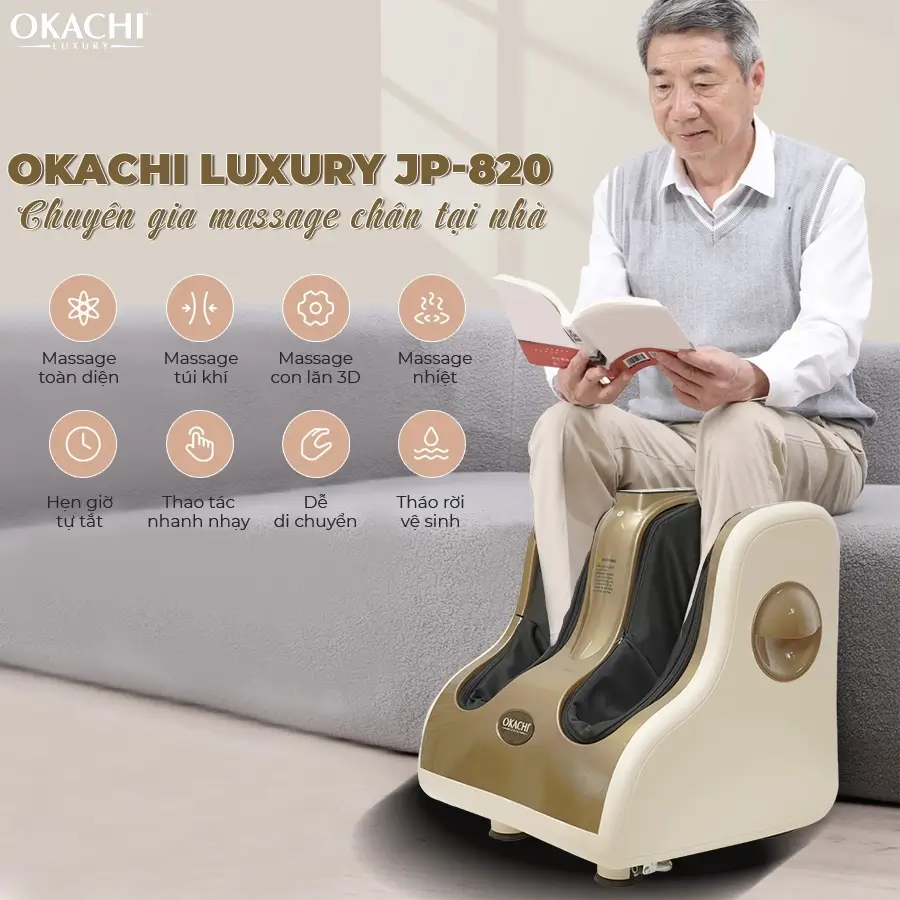 Máy massage chân Nhật Bản OKACHI JP-820 (4 motor)