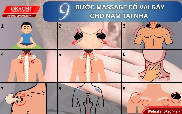 9 bước massage cổ vai gáy cho nam tại nhà