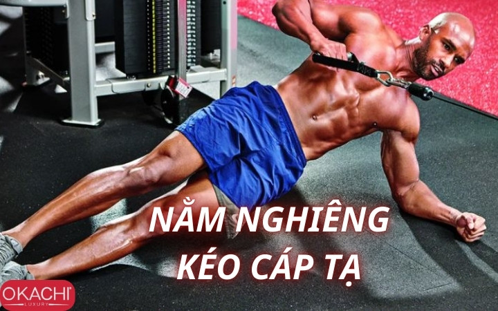 Bài tập nằm nghiêng kéo cáp tạ
