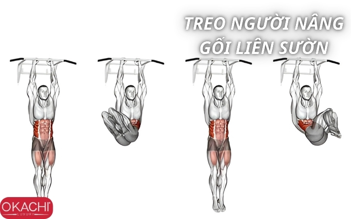 Bài tập treo người nâng gối liên sườn