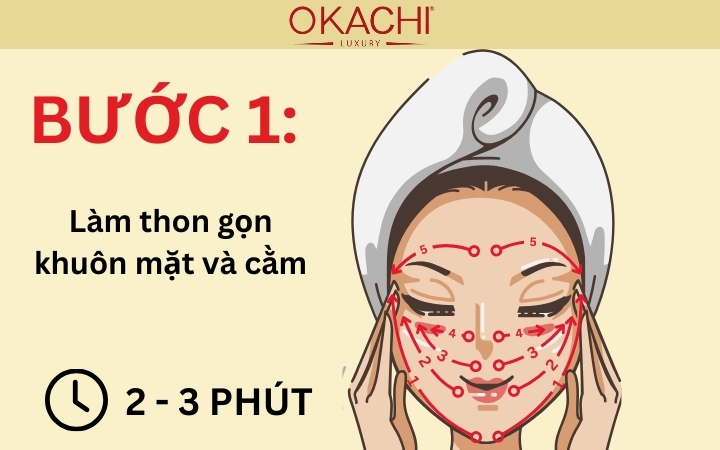 Bước 1: Làm thon gọn khuôn mặt và cằm