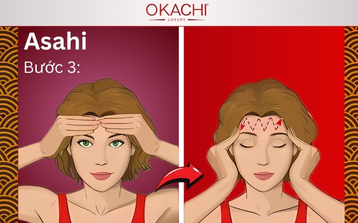 Bước 3: Thực hiện với vùng trán