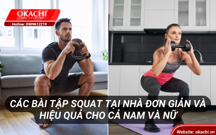 bài tập squat tại nhà cho nam & nữ hiệu quả