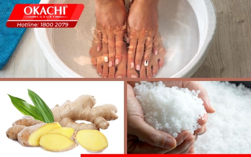 Cách làm nước muối gừng ngâm chân tại nhà