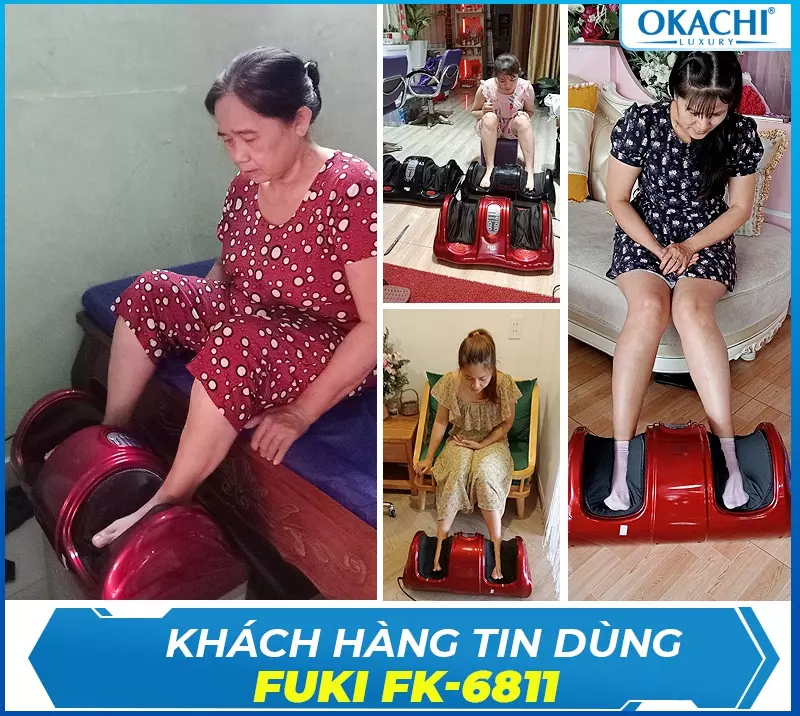 Máy massage chân hồng ngoại Fuki Nhật Bản FK-6811 (màu đỏ)