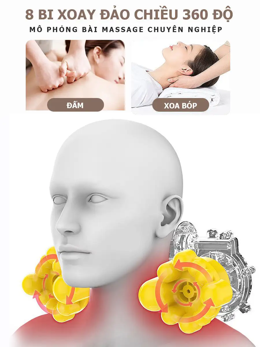 Gối massage hồng ngoại Fuki FK-560 (tuỳ chỉnh tốc độ)