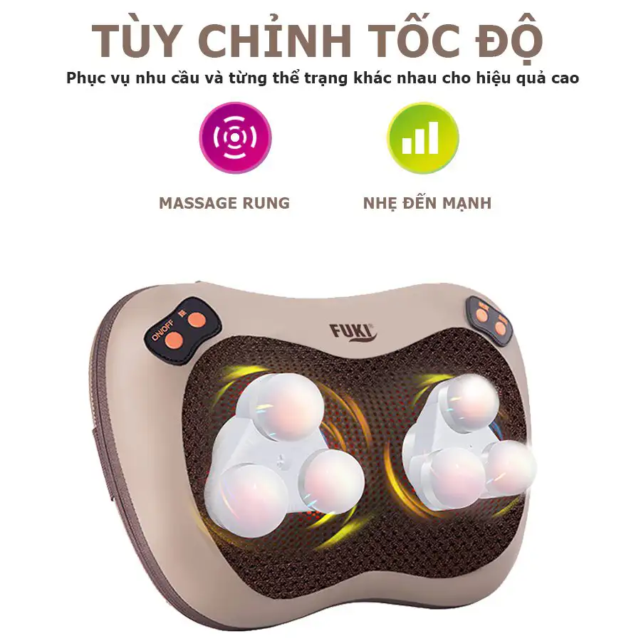 Gối massage hồng ngoại Fuki FK-560 (tuỳ chỉnh tốc độ)