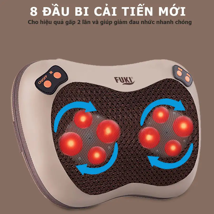 Gối massage hồng ngoại Fuki FK-560 (tuỳ chỉnh tốc độ)