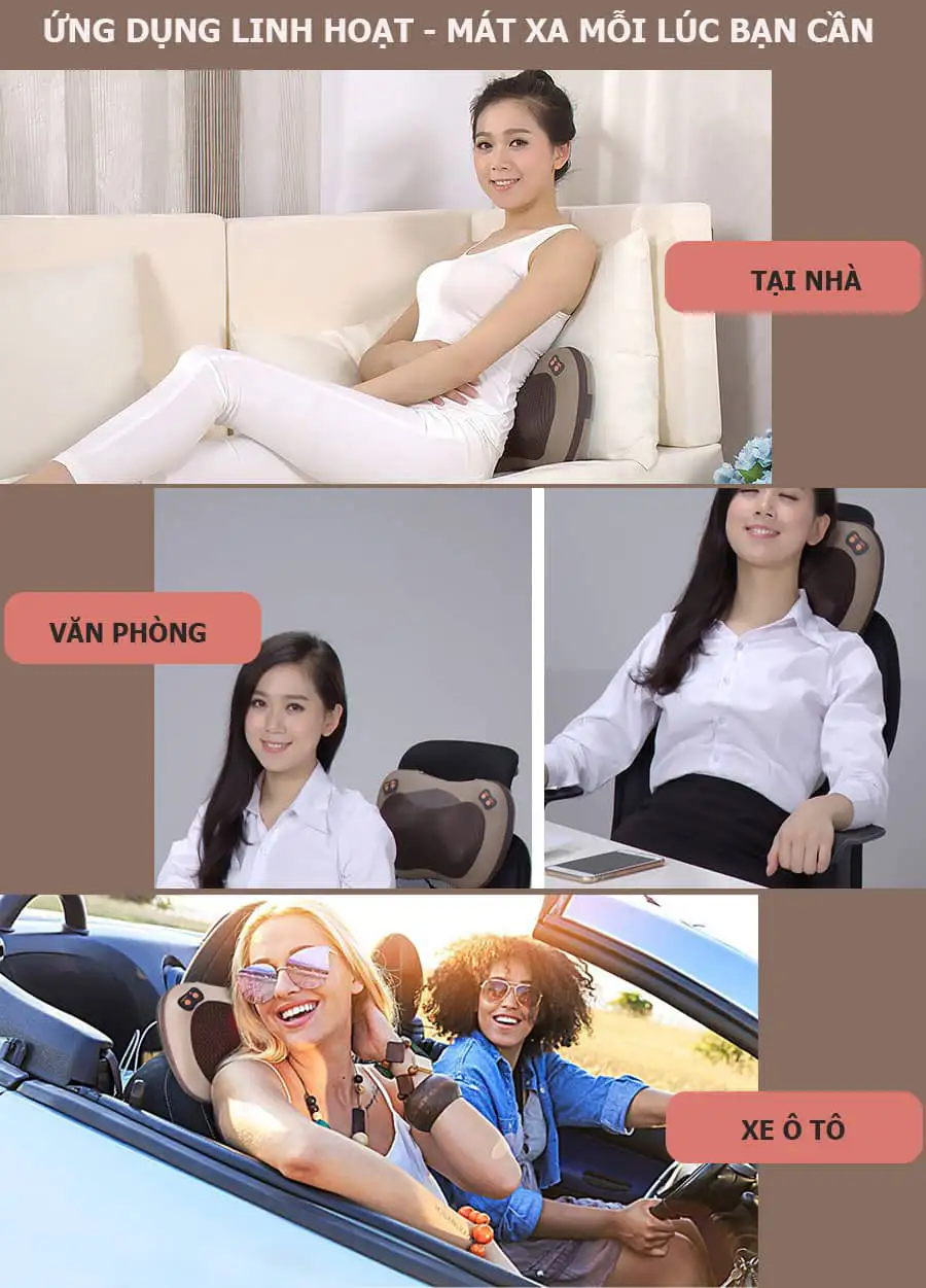 Gối massage hồng ngoại Fuki FK-560 (tuỳ chỉnh tốc độ)