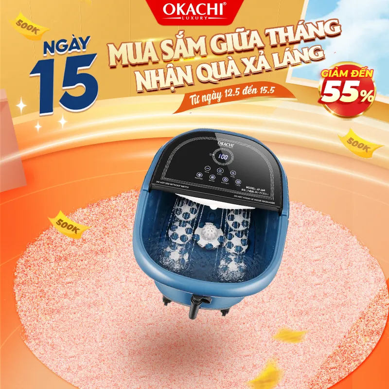 Bồn ngâm chân OKACHI JP-300 tích hợp 7 con lăn (cao cấp)