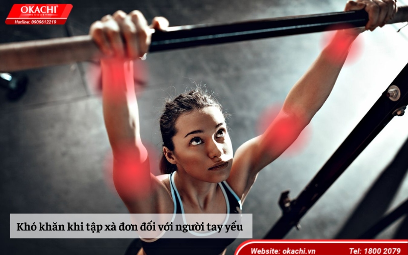 Khó khăn khi tập xà đơn đối với người tay yếu