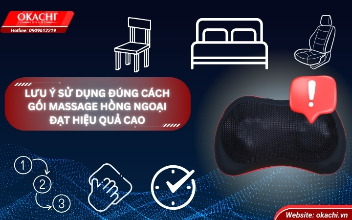 Lưu ý sử dụng đúng cách gối massage hồng ngoại đạt hiệu quả cao