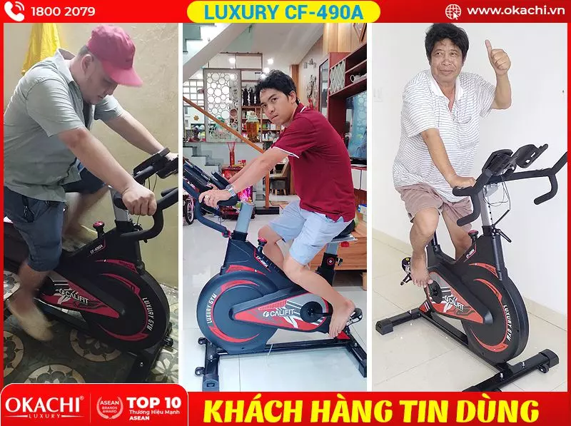 Xe đạp tập thể dục tại nhà Califit Luxury CF-490A (Đen Đỏ)