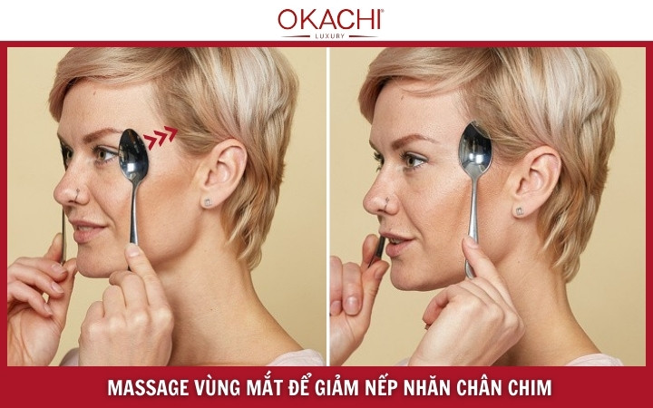 massage vung mat de giam nep nhan chan chim