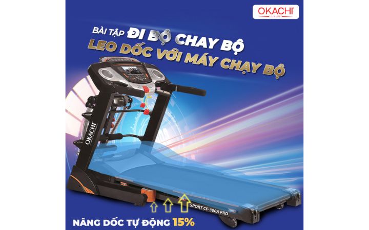 Bài tập đi bộ, chay bộ leo dốc với máy chạy bộ