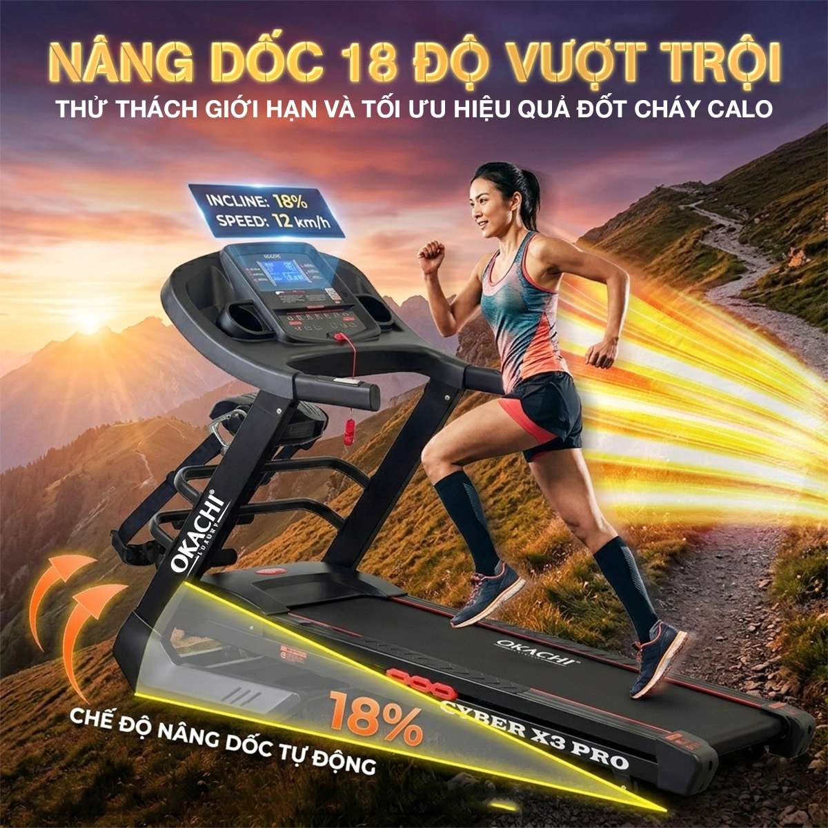 Máy chạy bộ OKACHI CYBER X3 PRO