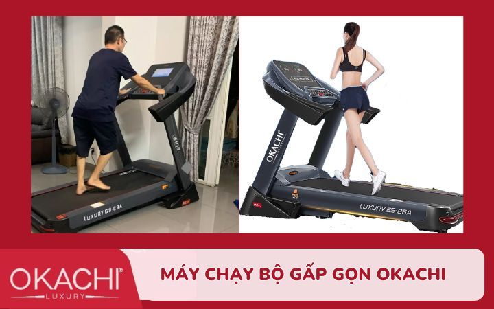 Máy đi bộ gấp gọn mini okachi