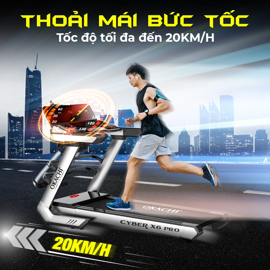 Máy chạy bộ OKACHI SPORT CYBER X6 PRO