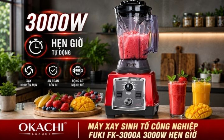 Máy xay sinh tố công nghiệp Fuki FK-3000A 3000W hẹn giờ