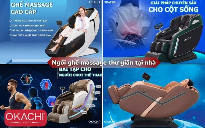 Ngồi ghế massage thư giãn tại nhà