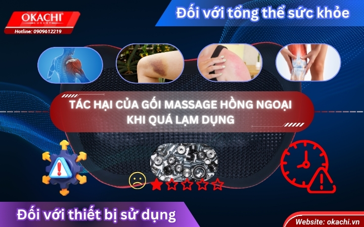 Tác hại của gối massage hồng ngoại khi quá lạm dụng