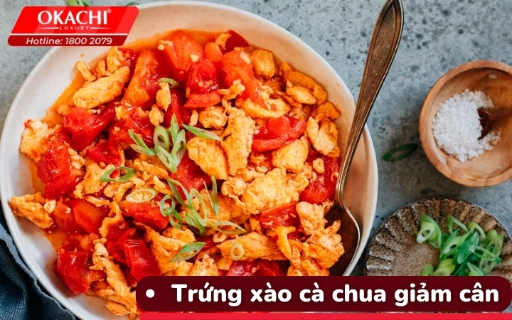 Trứng xào cà chua giảm cân