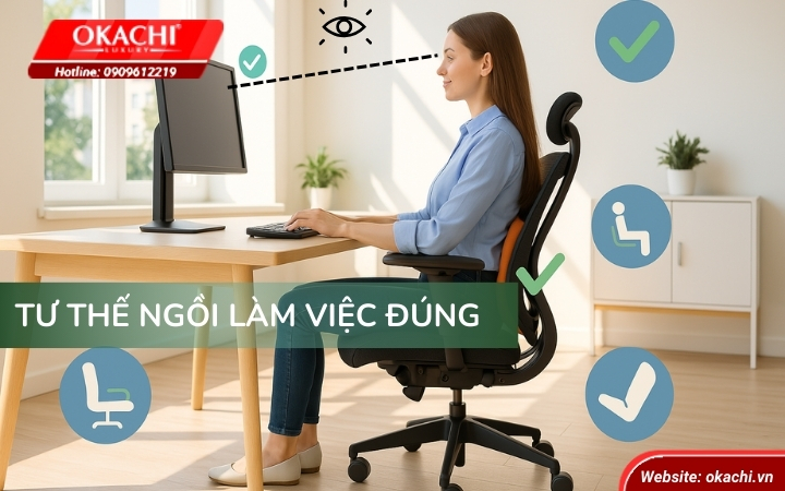 Tư thế ngồi làm việc đúng