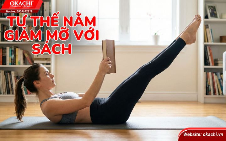 Tư thế nằm giảm mỡ với sách