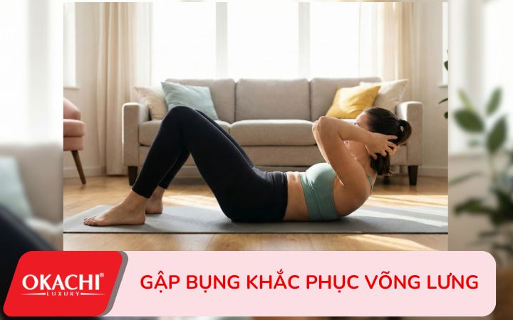 Gập bụng với cơ bụng ngang