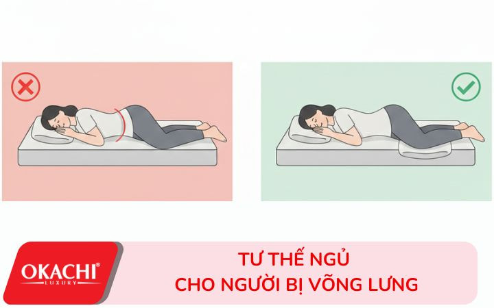 Tư thế ngủ cho người bị võng lưng