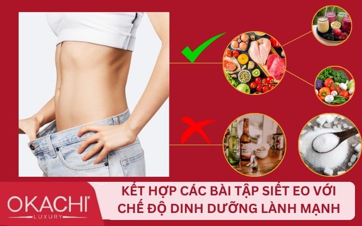 Kết hợp các bài tập thắt eo với chế độ ăn uống lành mạnh