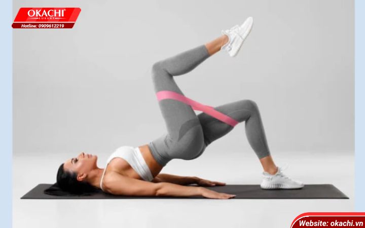 bài tập với dây kháng lực Single-Leg Banded Glute Bridge