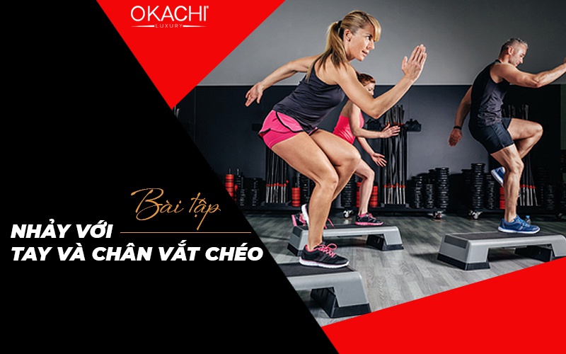 Bài tập nhảy với tay và chân vắt chéo