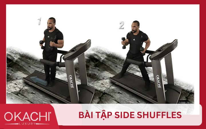 Bài tập trên máy chạy bộ Side Shuffles