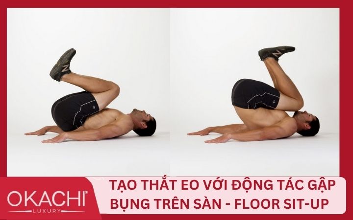 Tạo thắt eo với động tác gập bụng trên sàn